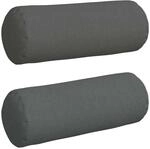 vidaXL Bolsterkissen 2 St&uuml;ck Dunkelgrau &Oslash; 25 x 70 cm Stoff 42014312