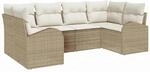 vidaXL Garten-Sofa-Set 6-Tlg Beige Poly Rattan 3346181