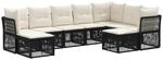 vidaXL Gartensofa-Set 9-Tlg Schwarz Poly-Rattan 3434440