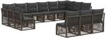 vidaXL Gartensofa-Set 13-Tlg Grau Poly-Rattan 3434387