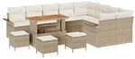 vidaXL Garten-Sofa-Set mit Kissen mit Speicher 13-Tlg Beige und Creme 3364131