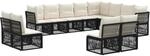 vidaXL Gartensofa-Set 12-Tlg Schwarz Poly-Rattan 3434410
