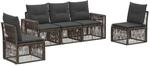 vidaXL Gartensofa-Set 5-Tlg Grau und Dunkelgrau Poly-Rattan 3435080