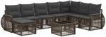 vidaXL Gartensofa-Set 9-Tlg Grau und Dunkelgrau Poly-Rattan 3435512