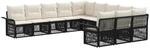 vidaXL Gartensofa-Set 11-Tlg Schwarz Poly-Rattan 3434968
