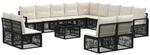vidaXL Gartensofa-Set 14-Tlg Schwarz Poly-Rattan 3435877