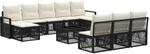 vidaXL Gartensofa-Set 11-Tlg Schwarz Poly-Rattan 3435835