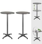 TRUTZHOLM 2x Stehtisch 2in1 H&ouml;henverstellbar 70 Bis 115 cm Durchmesser 60 cm