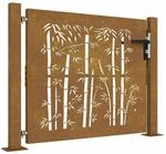 vidaXL Gartentor 105x105 cm Cortenstahl Bambus-Design 153239