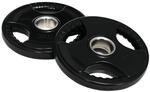 SPORTNOW Hantelscheibe Metall Gummi Schwarz 24L x 24B x 3,5H cm