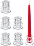 Relaxdays Stabkerzenhalter Glas Transparent 6er Set 5,5 cm x 5,5 cm