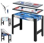 SPORTNOW Multigame Spieltisch MDF Blau Schwarz 91L x 45,5B x 76H cm