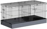 PawHut Small Animal Cage Stahl Oxfordstoff Schwarz 121L x 61B x 61H cm