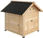 PawHut Entenstall aus Holz mit Kippdach Doppelt&uuml;r Natur 78 x 90 x 92 cm