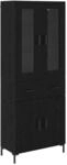 vidaXL Highboard 2-Tlg Schwarz Eichen-Optik 69,5 x 34 x 180 cm 3416176