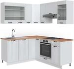 Vicco Fame-Line Eckk&uuml;che Wei&szlig; Landhaus/Wei&szlig; 160 x 190 cm AP Eiche ohne...