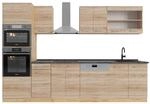 Vicco R-Line K&uuml;chenzeile Sonoma/Goldkraft Eiche 300 cm mit HochschrankAP Anthrazit
