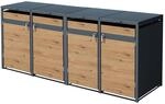 Ml-Design M&uuml;lltonnenbox 4Er 264x80x120 cm 240L Anthrazit-Holzoptik