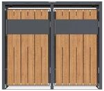 Westmann M&uuml;lltonnenbox Varius 2 Anthrazit & Holzoptik 80 cm x 132 cm x 116 cm