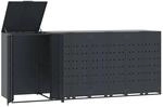 DELUKE M&uuml;lltonnenbox GORILO F&uuml;r 4 Tonnen Anthrazit 276x79x117cm Stahl