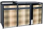 PROREGAL M&uuml;lltonnenbox 3er 117x200x80cm Anthrazit Gold