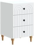 vidaXL Nachttisch mit Schubladen Wei&szlig; 43x 41 x 66,5 cm Holzwerkstoff 894095