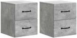 vidaXL Wandmontierter Nachttisch 2 Stk Betongrau 34,5 x 33 x 40 cm 898982