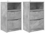 vidaXL Nachttische 2 Stk Beton Grau 40 x 30 x 467 cm Holzwerkstoff 888914