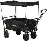 Outsunny Gartenwagen Stahl Oxfordstoff Schwarz 97L x 52B x 105H cm