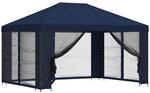 vidaXL Garten Pavillon mit Seitenw&auml;nden 4 x 3 m Blau 900391