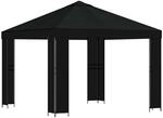 vidaXL Pavillon 3 x 3 m Schwarz Polyester und Stahl 190 900358