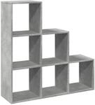 vidaXL Raumteiler-B&uuml;cherregal 3 Etagen Betongrau 99x29x99 cm 857961