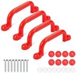 Relaxdays Klettergriffe 4er Pack Kunststoff Rot Rutschfest 24 cm x 3 cm x 7 cm 90 g