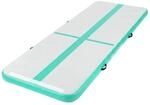 ECD Germany Aufblasbare Gymnastikmatte Airtrack 300x100x10cm Mint-Gr&uuml;n