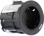 Evoline One Einbausteckdose mit Abdeckring &oslash; 59 mm 230 V Kunststoff Schwarz