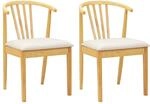 vidaXL Esszimmerstuhl 2 Stk Natur und Hell Solides Gummiholz 42020395
