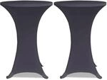 vidaXL Tischhusse Stretchhusse 2 Stk 80 cm Anthrazit