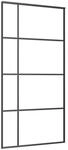 vidaXL Schiebet&uuml;r ESG Glas und Aluminium Mattiert 102,5x205 cm Schwarz 151687