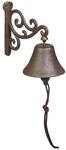 Relaxdays T&uuml;rglocke Gusseisen Braun Mit Kordel 15,5 cm x 10 cm x 17,5 cm 0,9 kg