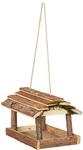 Relaxdays Vogelfutterhaus Holz Natur Zum Aufh&auml;ngen 19 cm x 21 cm x 32 cm 1 kg
