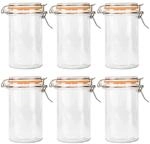 Relaxdays Einmachgl&auml;ser 6er Set Glas Transparent Luftdicht B&uuml;gelverschluss 15 cm x