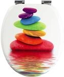 Sanfino WC Sitz Rainbow Stone Toilettendeckel mit Absenkautomatik aus Holz