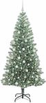 vidaXL K&uuml;nstlicher Weihnachtsbaum Beschneit mit LED Licht 210 cm 3396827
