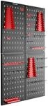 Tectake Werkzeuglochwand Jonah Vierteilig Mit Haken und Halterungen 4Er Set 2 x 160 x