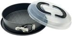 Relaxdays Springform Carbonstahl Kunststoff Anthrazit Transparent Antihaftbeschichtet