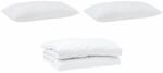 vidaXL Bettdecke mit Kissen 3-Tlg Wei&szlig; Mikrofaser 3377695