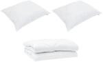 vidaXL Bettdecke mit Kissen 3-Tlg Wei&szlig; Mikrofaser 3377365