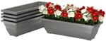 Outsunny Pflanzt&ouml;pfe Kunststoff 5er Set Blumentopf aus Kunststoff Grau