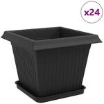 vidaXL Blument&ouml;pfe 24 Stk Schwarz 33 x 33 x 26 cm Kunststoff 3403315