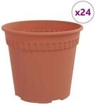 vidaXL Runder Blumentopf 24 Stk Ziegelrot &Oslash; 17 x 14 cm Kunststoff 42020273